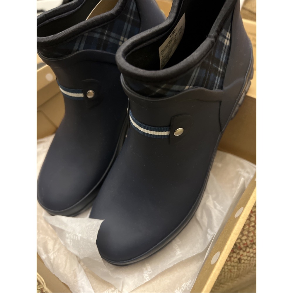 Western Chief Neoprene Rain Boots Womens Navy Blue Ankle Pull On Size 9 INSTORM